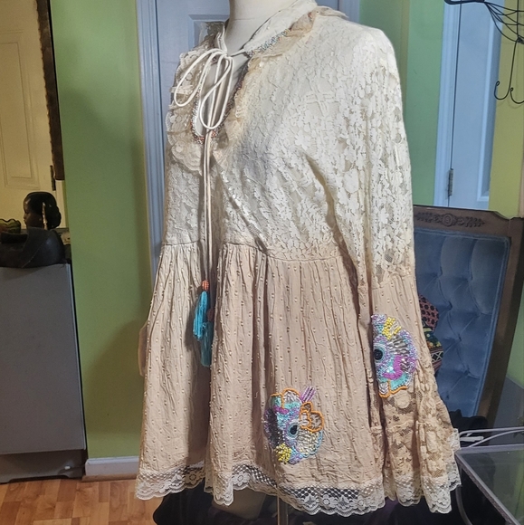 BOHO Chic Embellished Lace Top by Beatnik Philosophy - Picture 3 of 6